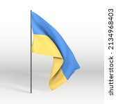 realistic ukraine flag on white ... | Shutterstock .eps vector #2134968403