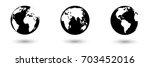 set of vector globe icons of... | Shutterstock .eps vector #703452016