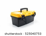 Yellow tool box, Plastic tool box on white background.