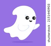 cute ghost. cartoon character.... | Shutterstock .eps vector #2151440903