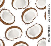 coconut background. vector... | Shutterstock .eps vector #2124306170