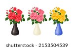 bouquets of roses set.... | Shutterstock .eps vector #2153504539