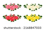 set of bouquets of roses in... | Shutterstock .eps vector #2168847033
