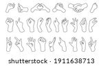 set of sign language symbols. ... | Shutterstock .eps vector #1911638713