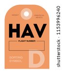 havana cuba airport luggage tag | Shutterstock .eps vector #1153996240