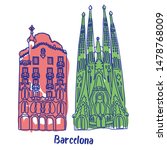 barcelona buildings flat color... | Shutterstock .eps vector #1478768009