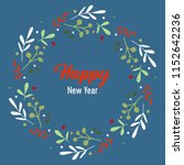 vector christmas wreath with... | Shutterstock .eps vector #1152642236