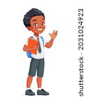 african american school boy in... | Shutterstock .eps vector #2031024923