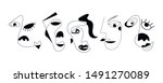 Set Of Five Abstract Face One...