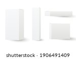 set of white box mockup.... | Shutterstock .eps vector #1906491409