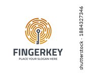 finger print vector logo... | Shutterstock .eps vector #1884327346
