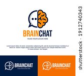 Brain Chat Vector Logo Template....