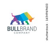 bull logo icon design template... | Shutterstock .eps vector #1654969603