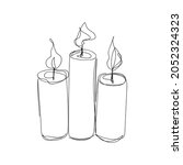 burning aroma candles one line... | Shutterstock .eps vector #2052324323