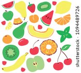 colorful bright fruits are... | Shutterstock .eps vector #1094489726