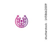 modern abstract tech logo... | Shutterstock .eps vector #1458662009