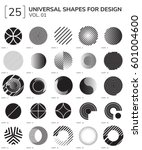 set 25 universal geometric... | Shutterstock .eps vector #601004600