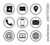 web icon set. contact us icons. ... | Shutterstock .eps vector #1407757283