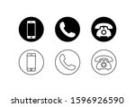   phone icon vector on white... | Shutterstock .eps vector #1596926590