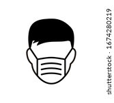 man face with mask icon.... | Shutterstock .eps vector #1674280219