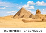 Ancient Pyramids And Sphinx In...