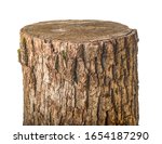 Old Stump Isolated On A White...