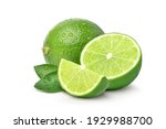 Green Lime With Cut In Half And ...