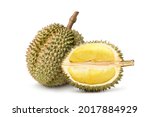 Durian Fruit With Cut In Half...