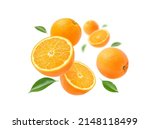 Orange with cut in half and...