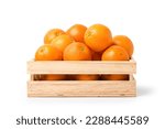 Fresh orange in wooden crate...