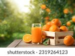Orange juice with fresh orange...