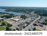 Small photo of Aerial views of the river and marina in summer in Montague, Prince Edward Island