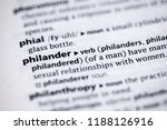 Small photo of Close up to the dictionary definition of Philander