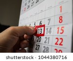 Red square reminder on calendar on friday 13th|unluck|bad luck|superstition