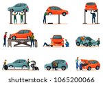 car service icons set with... | Shutterstock .eps vector #1065200066