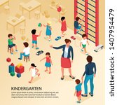 first day kindergarten... | Shutterstock .eps vector #1407954479