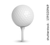 Golf Ball On White Tee...