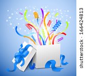 birthday gift package vector... | Shutterstock .eps vector #166424813