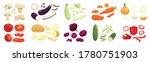 sliced vegetables set with... | Shutterstock .eps vector #1780751903