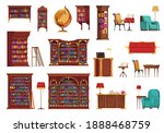 old library furniture set of... | Shutterstock .eps vector #1888468759