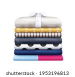 clothes stacks realistic... | Shutterstock .eps vector #1953196813