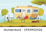 trailer outside area with... | Shutterstock .eps vector #1954942426