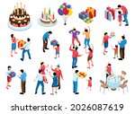birthday party isolated icons... | Shutterstock .eps vector #2026087619