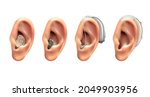 hearing aid ear realistic set... | Shutterstock .eps vector #2049903956