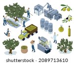 isometric olive oil production... | Shutterstock .eps vector #2089713610