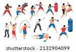 isometric boxing set of... | Shutterstock .eps vector #2132904099