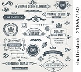 vintage design elements frames... | Shutterstock .eps vector #218667160