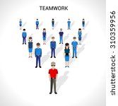 teamwork concept with group of... | Shutterstock . vector #310359956