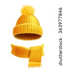 modern winter knitted beanie... | Shutterstock .eps vector #363977846