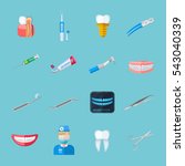 dentist isolated flat icons set ... | Shutterstock . vector #543040339